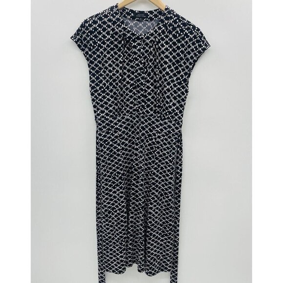 Tahari ASL Womens Size 8 Printed Short Sleeve Jersey Knit A-Line Midi Dress - Picture 1 of 7